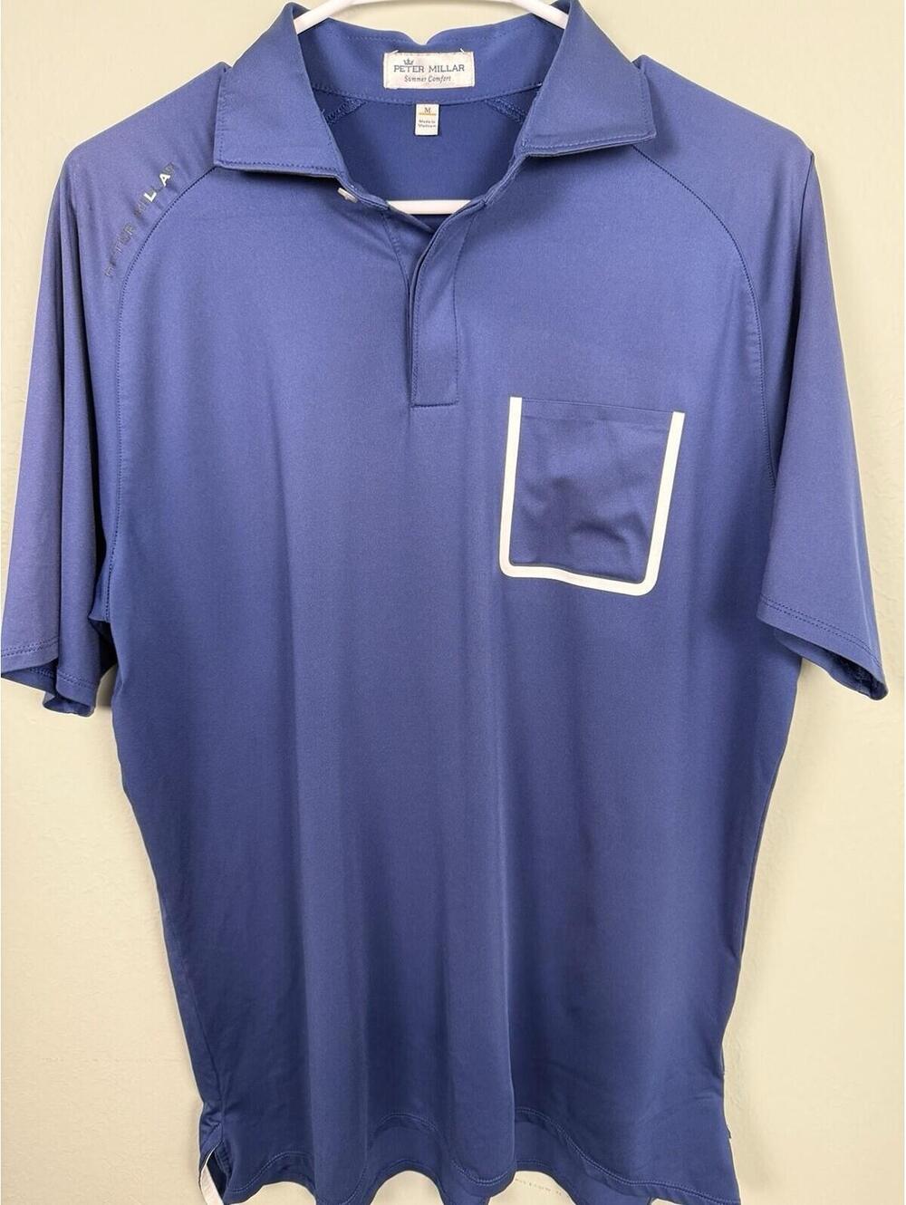 Peter Millar Summer Comfort‎ Blue Performance Golf Polo Orion Group